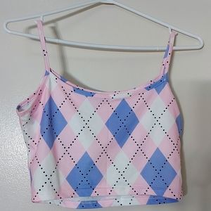 ShEIN Plaid Top/Barbie Core/Cropped/Sexy/Sz 4/NWOT